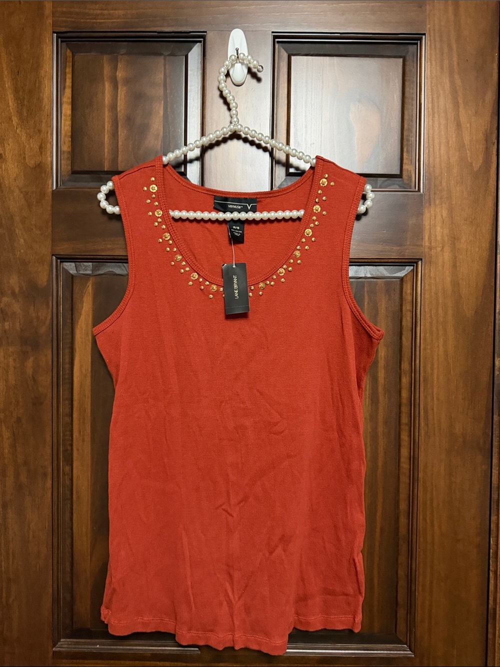 Venezia Rust Studded Scoop Tank